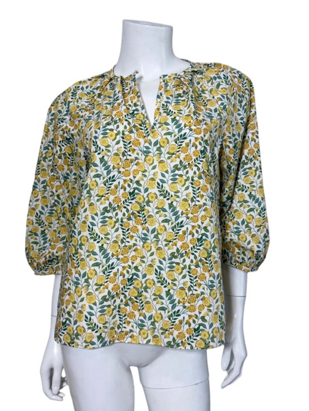 NWT Ann Mashburn Victoria Blouse XS Liberty Viger’s Vine Floral Cotton $295